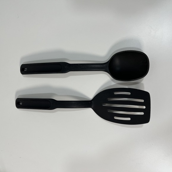 The Pampered Chef Slotted Spatula Black Nylon Spoon Utensil Set 13" USA - Picture 7 of 16